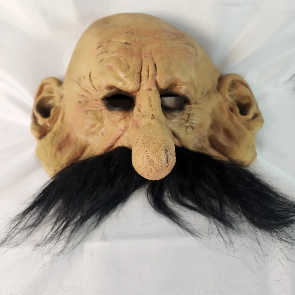 Vintage 2002 Paper Magic Group Latex Horror Masks Old Man Bug Eye Lot of 2